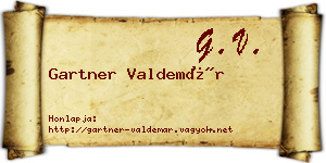 Gartner Valdemár névjegykártya